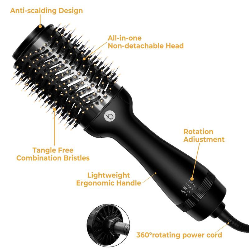 OKWRAP 3 In 1 BlowoutBrush, One Step Volumizer Hot Air Brush Comfort