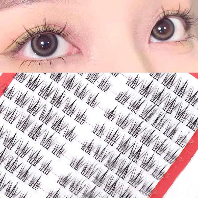 C Curl   Individual False Eyelashes, 1 Set Natural Look Eyelash Extensions, Self Grafting Eyelash Clusters, False Eyelashes Clusters