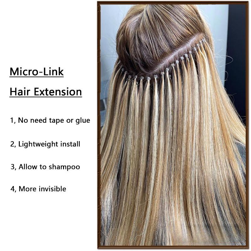 1000counts MicroLink Beads for Hair Extensions, 5mm Silicone Lined Beads Microlink Rings Hair Extensions Tool-Brown