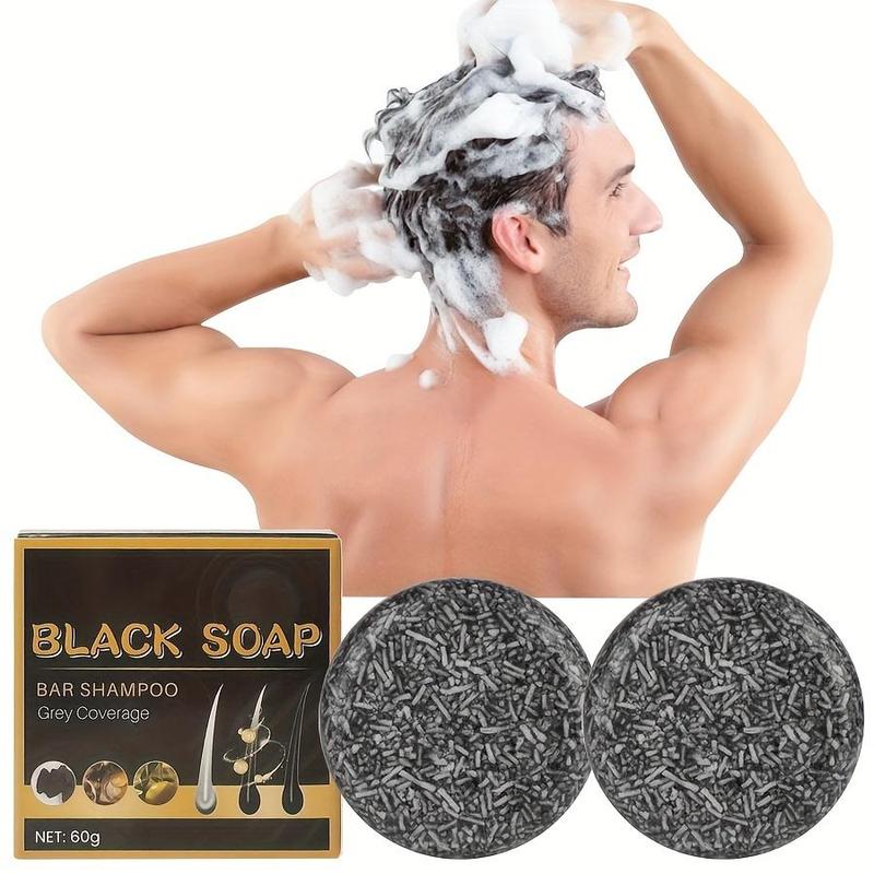 Bamboo Charcoal Hair Shampoo Black Soap, 3 Counts set Deep Cleansing Hair Shampoo Soap, Oil Control Soap, Hair Care & Styling Product