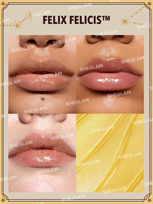 Harry Potter X SHEGLAM Bewitching Brews Lip Gloss Set – 4 Pcs High-Shine Lip Oil Kit with Glitter, Moisturizing Liquid Lipstick, and Lip Care