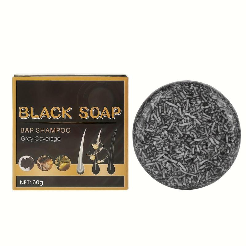 Bamboo Charcoal Hair Shampoo Black Soap, 3 Counts set Deep Cleansing Hair Shampoo Soap, Oil Control Soap, Hair Care & Styling Product