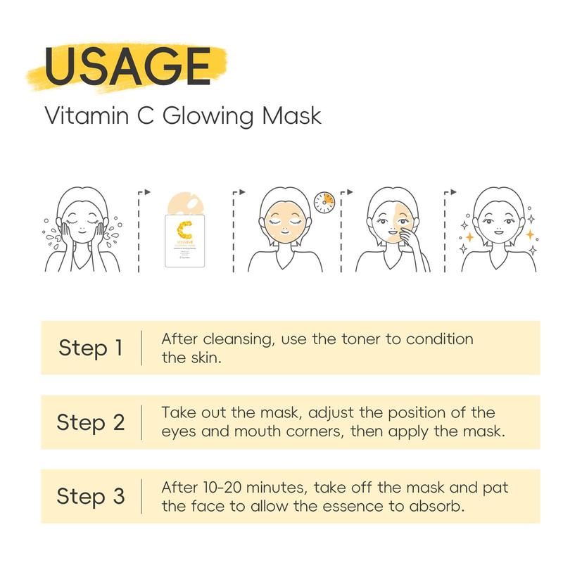 Vitamin C Glowing Moisturizing Facial Mask, 30pcs set Hydrating Face Mask with Storage Bag, Face Care Product for Women & Men