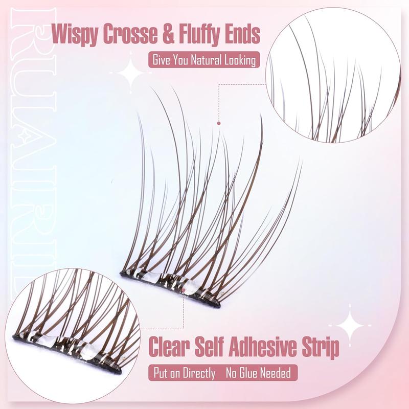 Brown Self Adhesive Lash Clusters Eyelash Extensions Self Adhesive Eyelash Clusters 120pcs DIY Individual Lash Extensions Natural Wispy Cluster Lashes by Ruairie