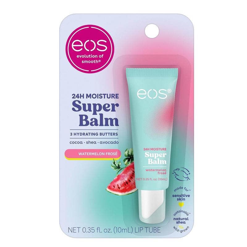 Eos 24H moisture super balm-watermelon frosé, lip mask, day or night lip treatment, made for sensitive skin, 0.35 FLOZ