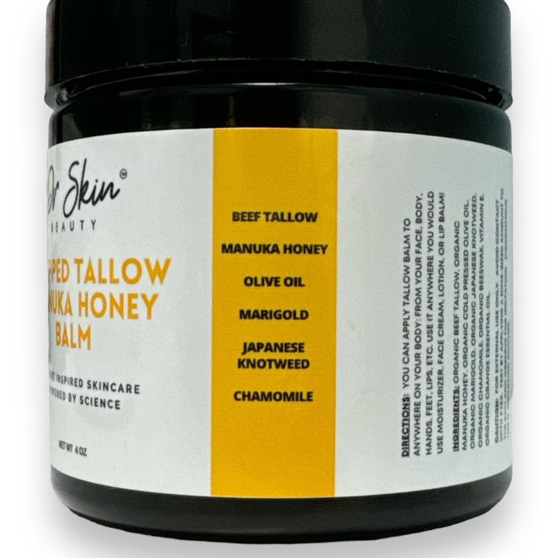 Dr Skin Whipped Tallow Manuka Honey Balm for Dry and Breakout Prone Skin - Moisturizers - Skincare  Gentle Moisturizing Hydrating Sensitive Comfort Skin Repair Moisture