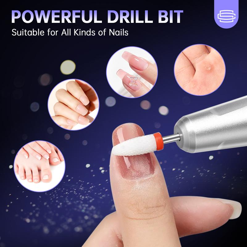 CHRISTINE SHELLY Professional Rechargeable 35000RPM Wireless Nail Drill,Sparkling Portable Electric Nail File for Acrylic Gel Nails, Manicure Pedicure Tools For Salon Home Nail Art