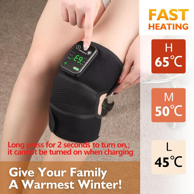 Heating Knee Massager, Knee Shoulder Elbow 3-in-1 Heating Vibration Massagers, Body Care Wireless Hot Compress Massager for Muscle, Birthday Gifts, Gift For Halloween & Christmas & Fall Comfort Adjustable