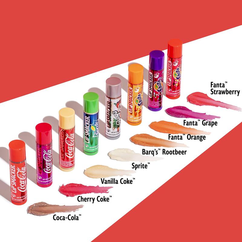 Lip Smacker Coca-Cola Flavored Balm, 8 Count, Flavors Coke, Cherry Vanilla Sprite, Root Beer, Orange Fanta