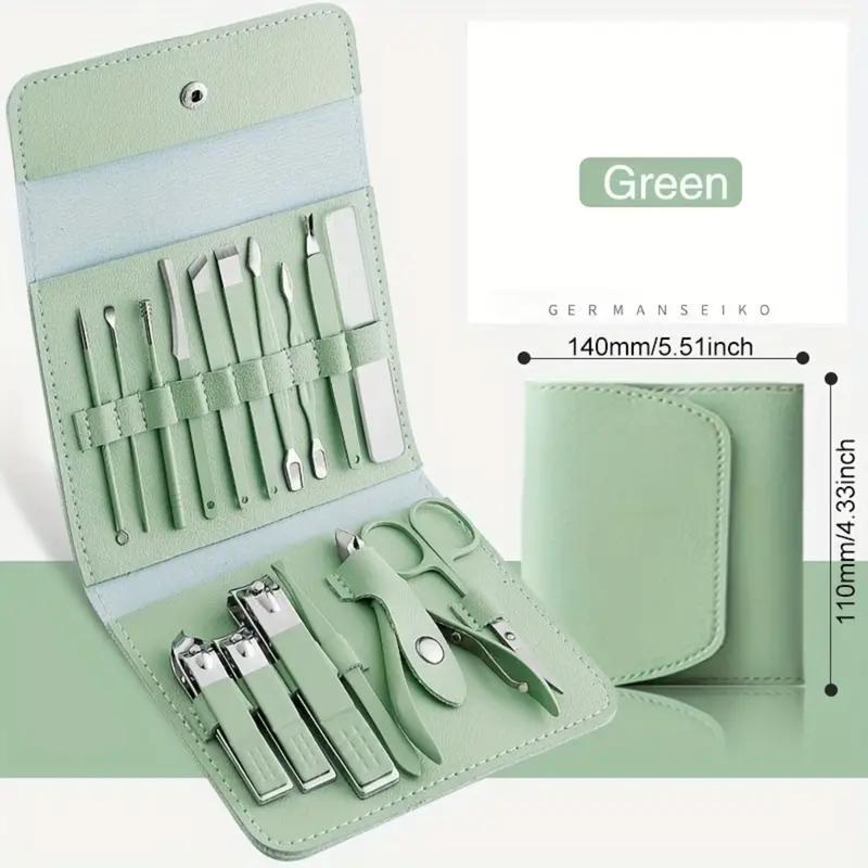 Manicure set,Pedicure kit,16 pcs Nail Care Tools Grooming Kit with Luxurious Travel Case,Thick Nails Men Women Gift.Nail Art Cutics.