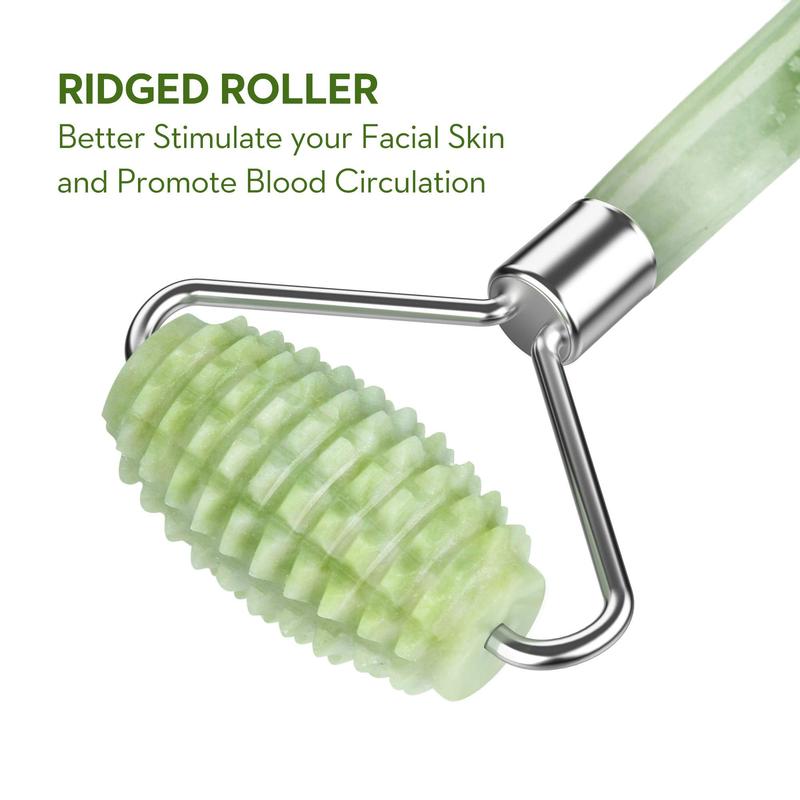 Jade Roller and Gua Sha for Face-3 in 1 Kit with Facial Massager Tool,100% Real Natural Jade Stone Anti Aging,Face Beauty Set for Eye Anti-Wrinkle