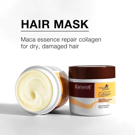 Karseell Collagen Hair Care Deep Repair Conditioner, Mask Shampoo and Conditioner Travel Set for All Hair Types 3.38floz +2.4floz+2.4floz Haircare Smooth