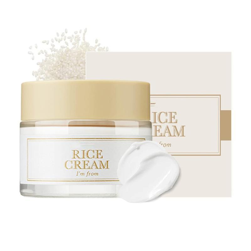 Rice Cream,41% Rice Bran Essence with Ceramide,Glowing Look,Improves Moisture Skin Barrier,Nourishes Deeply,Soothing to Even Out Skin Tone Moisturizer