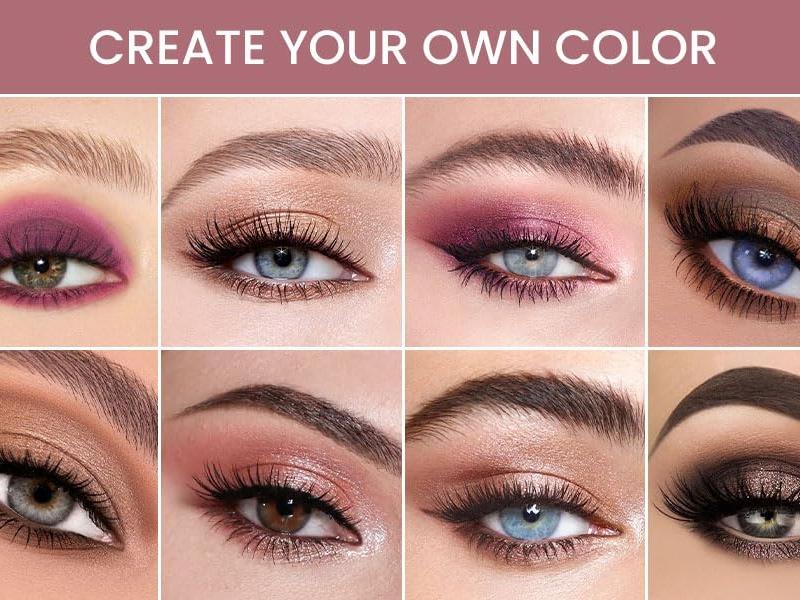 30 Colors  Matte Shimmer Eyeshadow Palette with Brush for Eye Makeup, High Pigmented Pink Purple Brown Eye Shadow Primers Powder Palet