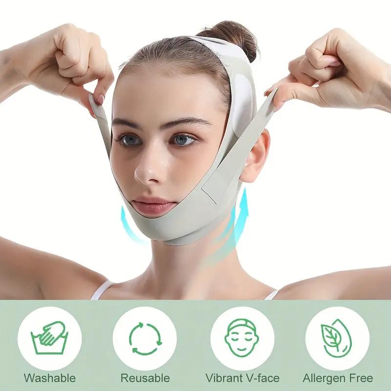 [The Latest Version] V-FaceBandages, Reusable Chin and CheekMassage Bands for Women, Skincareand Beauty Tools, Facial MassageBands to Enhance V-Line Contour,Shape and Tighten Skin, and FnhanceFacial Contour Comfort