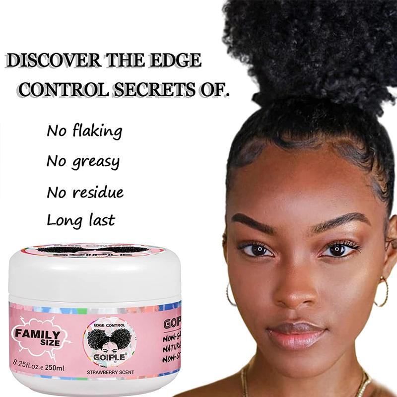 Edge Control Wax for Women - Strong Hold, Non-Greasy, No Flaking or White Residue, Smooths Edges for Black Hair(Strawberry Scent)