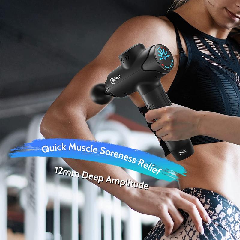 Massage Gun, Muscle Massage Gun Deep Tissue for Athletes, Portable Percussion Massage Gun for Pain Relief, Quiet Electric Sport Massager, Handheld Body Massager with 12 Massage Heads