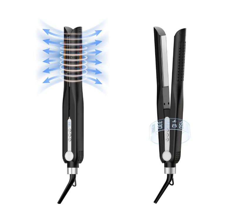 Airflow Styler, 5 Temp, Dual Voltage Hair Straightener with Cool Air Vent and 96 Ventilation Vents - Traditional, Adjustable