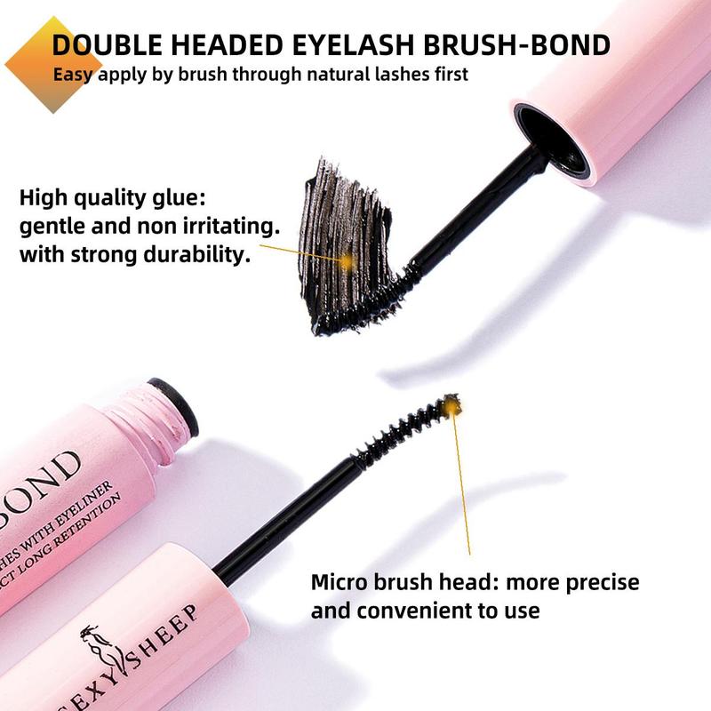 Natural Look Lash Clusters Extension Set, Fluffy Eyelashes Cluster with Tweezers, Glue and Lash Remover, Professional Eye Mini Makeup Accessories for Women, Summer Gift, Fall Gift, Meatball In Makeup