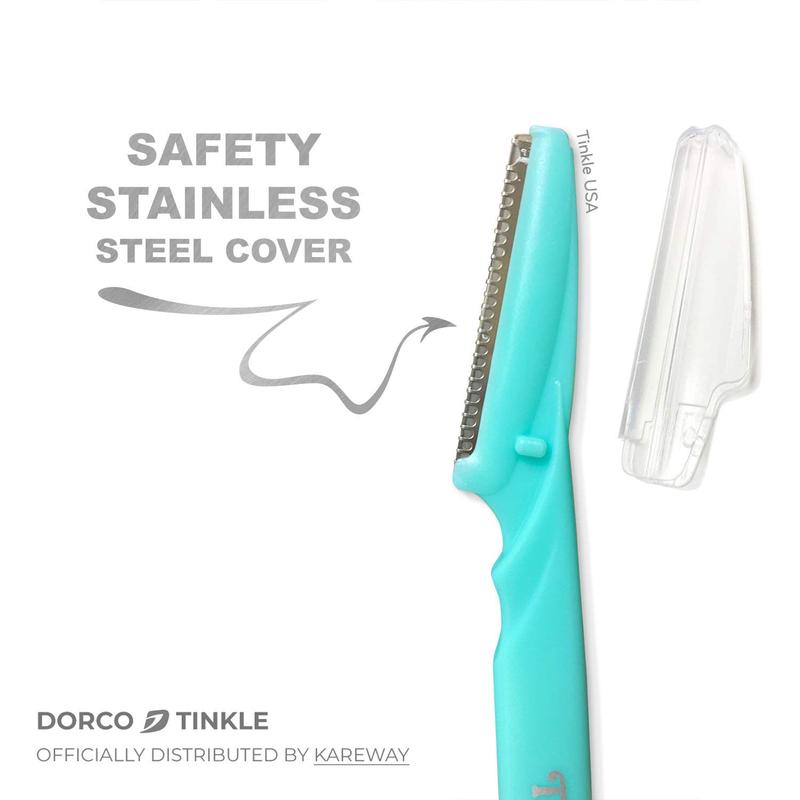 Dorco Tinkle Eyebrow Razors 15 Count (5 Packs of 3) | Eyebrow Trimmer & Dermaplaning Tool | Safe & Easy Facial Hair Removal