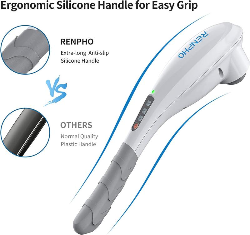 RENPHO Rechargeable Hand Held Deep Tissue Massager for Muscles Massage, Cordless Electric Back Massager for Neck, Shoulder, Foot, Leg, Calf, Christmas Gifts for Women Men