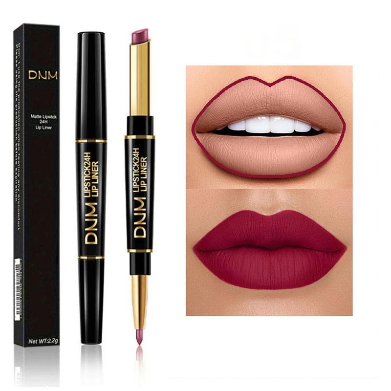 Double-ended Lipstick, 1 Count Long Lasting Lip Liner, High Pigmented Waterproof Lipstick