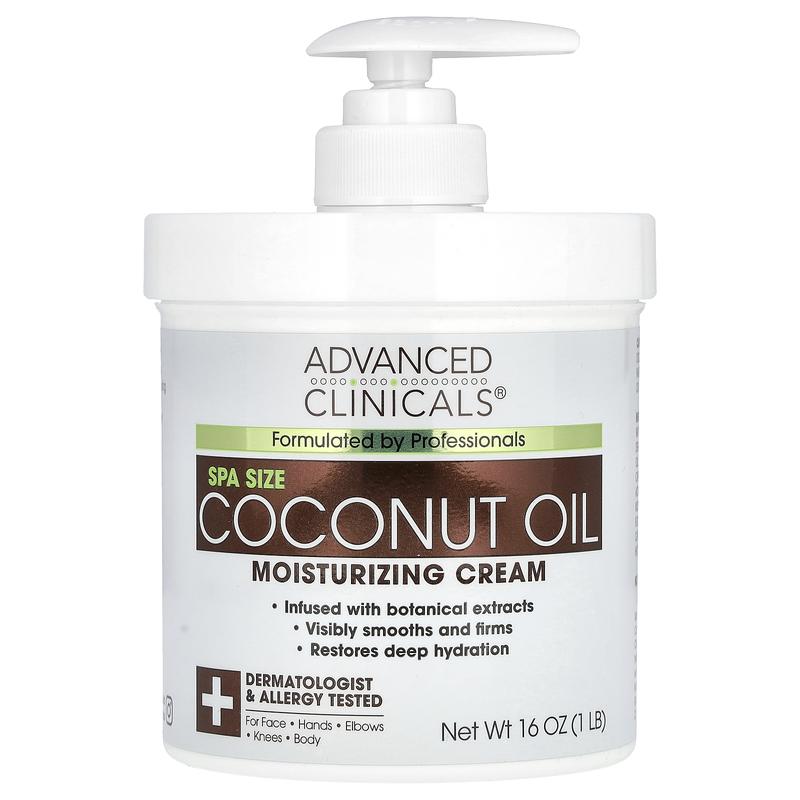 Advanced Clinicals Coconut Oil Moisturizing Cream, 16 oz