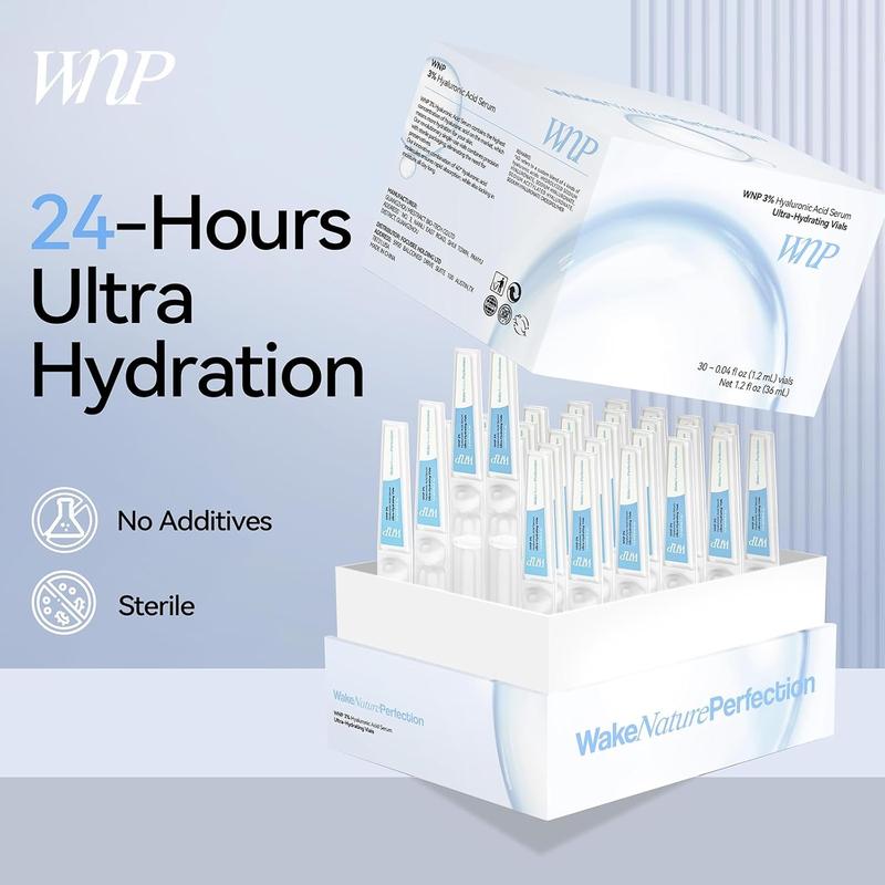 WNP Ultra-Hydrating Serum -Vegan | 3% Hyaluronic Acid Glass Skin Single-Use Vials Skincare Comfort