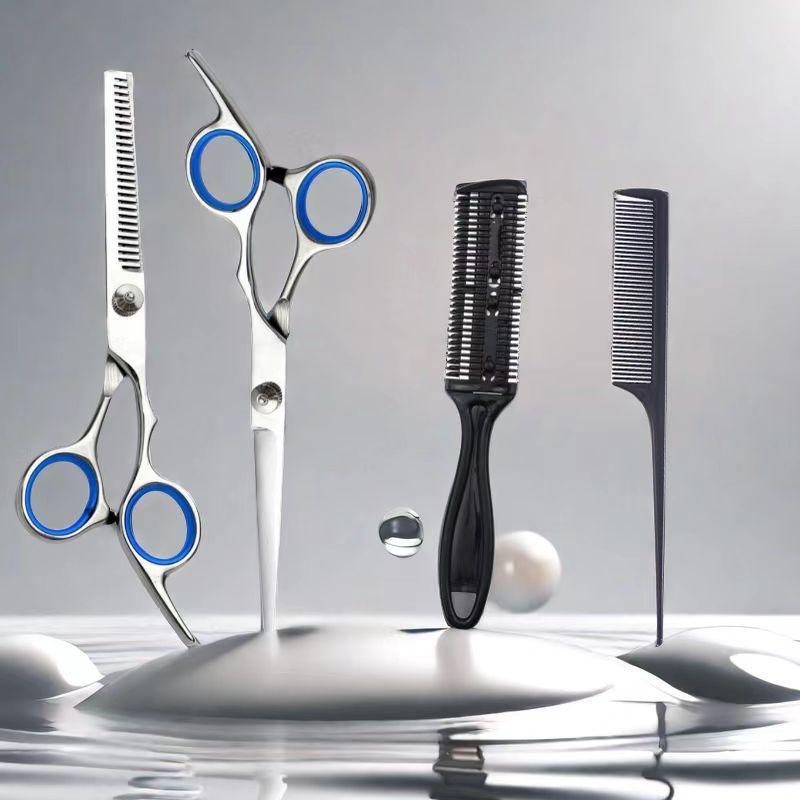 Hair Styling Tool Set, Including Flat Cutting Tool, Teeth Cutting Tool Pointed Tail Comb Hair Brush, Professional Hair Styling Tool