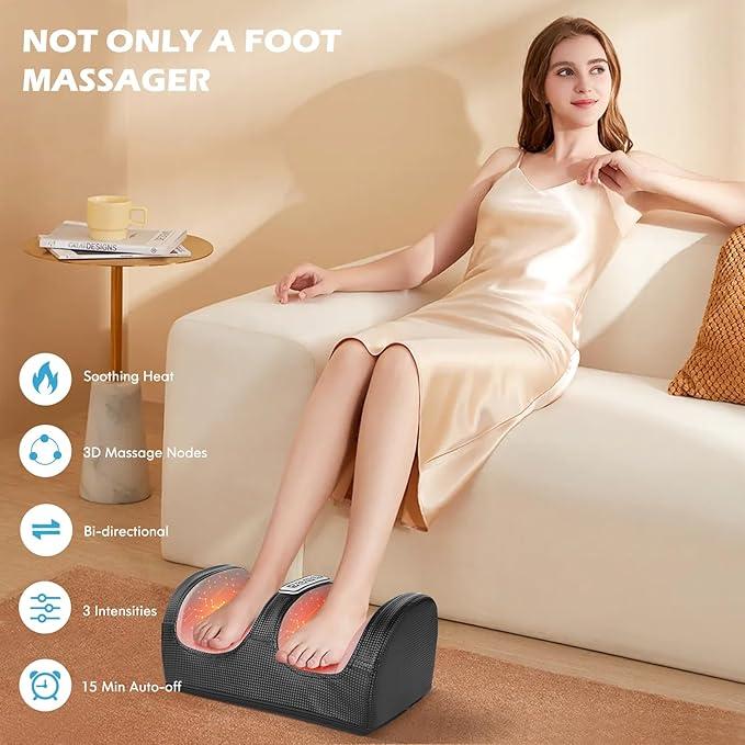 Foot Massager Machine with Heat [2025 Upgraded], FSA HSA Eligible Foot Massager, Christmas Gifts for Women Mom Men Dad, 3 Heat Levels