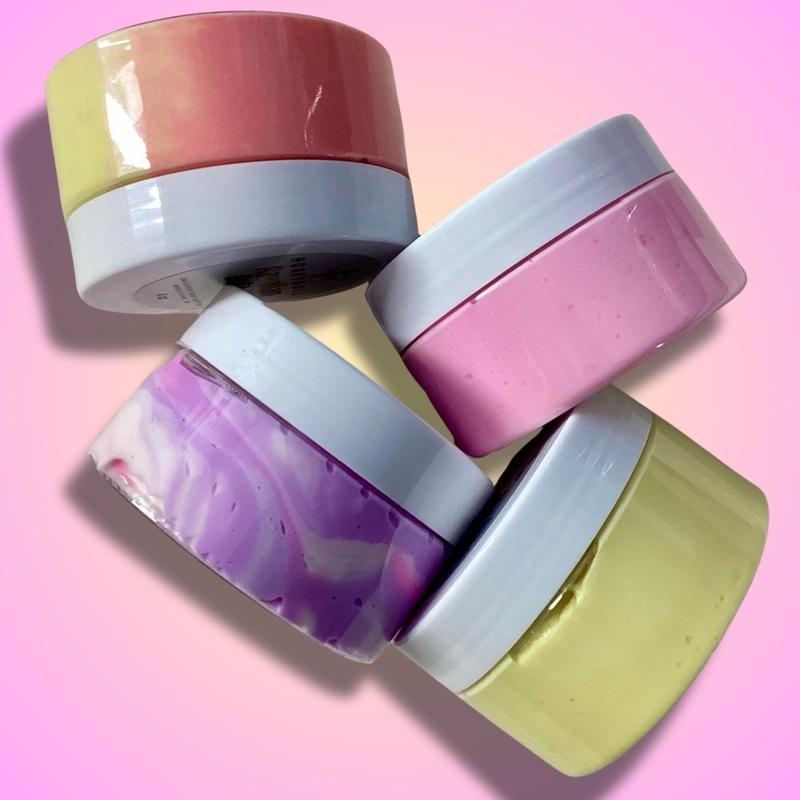 Top Seller Set of Four Emulsified Body Butter - Hawaiian Butter - Lemon Poundcake - Enchanted - Pink Cashmere Vanilla - Body Cream - Moisturizing