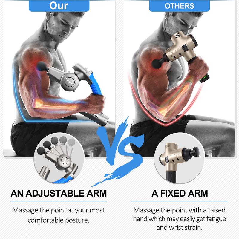 Deep Tissue Massage Gun for Athlete with Adjustable Arm