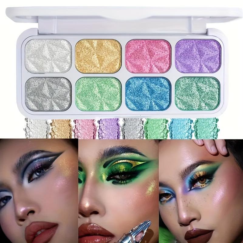 Glitter Eyeshadow Palette, 1 Box Shimmering Eye Shadow Makeup Palette, High Pigmented Blendable Eyeshadow Powder, Long Lasting Shimmering Eye Shadow Makeup Products for All Styles and Occasions