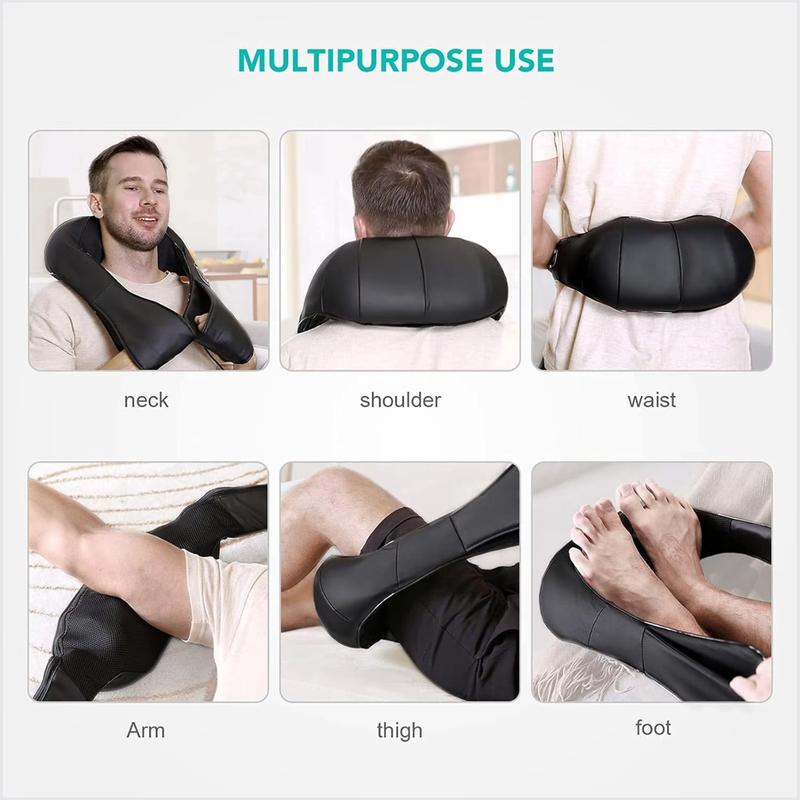 Shiatsu Neck and Back Massager with Soothing Heat, Masgre Electric Deep Tissue 3D Kneading Massage Pillow for Shoulder, Leg, Body Muscle Pain Relief, Home, Office, and Car Use