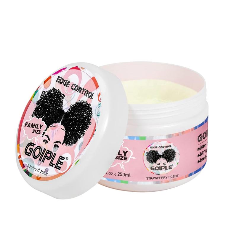 Edge Control Wax for Women - Strong Hold, Non-Greasy, No Flaking or White Residue, Smooths Edges for Black Hair(Strawberry Scent)