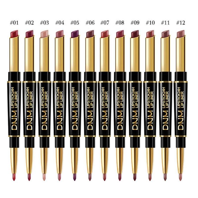 Double-ended Lipstick, 1 Count Long Lasting Lip Liner, High Pigmented Waterproof Lipstick