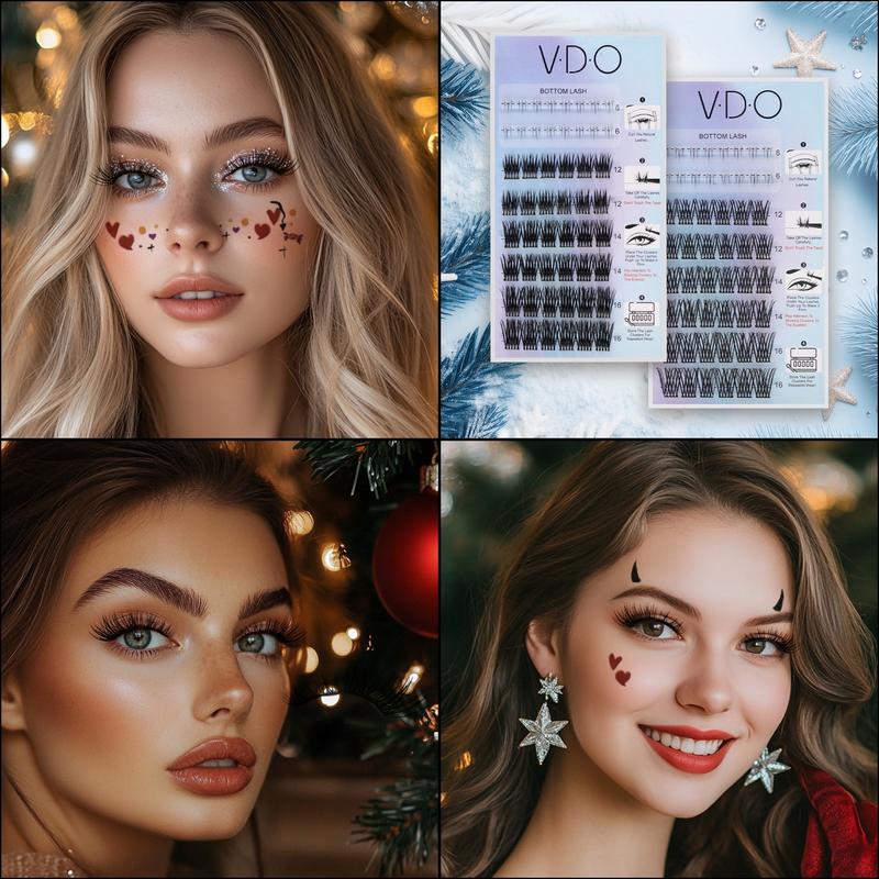 V · D · O Self-Adhesive Lashes Kit, DIY Lash Clusters, eyelash extensions false eyelash, christmas 2024 ornament, incandescent christmas lights