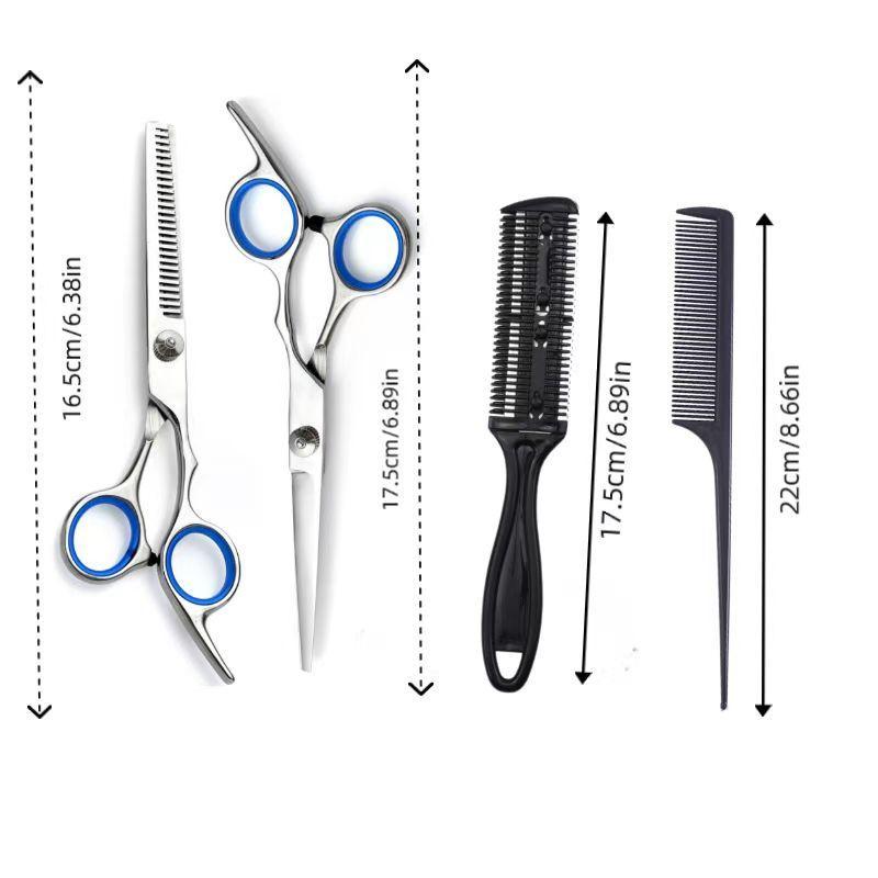 Hair Styling Tool Set, Including Flat Cutting Tool, Teeth Cutting Tool Pointed Tail Comb Hair Brush, Professional Hair Styling Tool