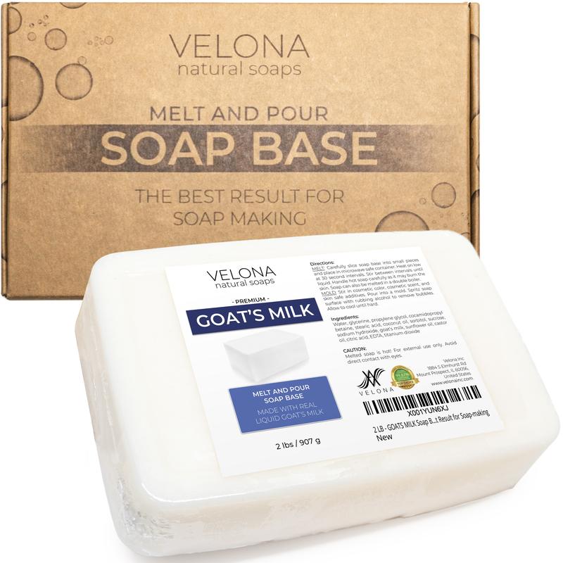 2 LB - Goats MILK Soap Base by Velona | SLS SLES free | Melt and Pour | Natural Bars For The Best Result for Soap-making