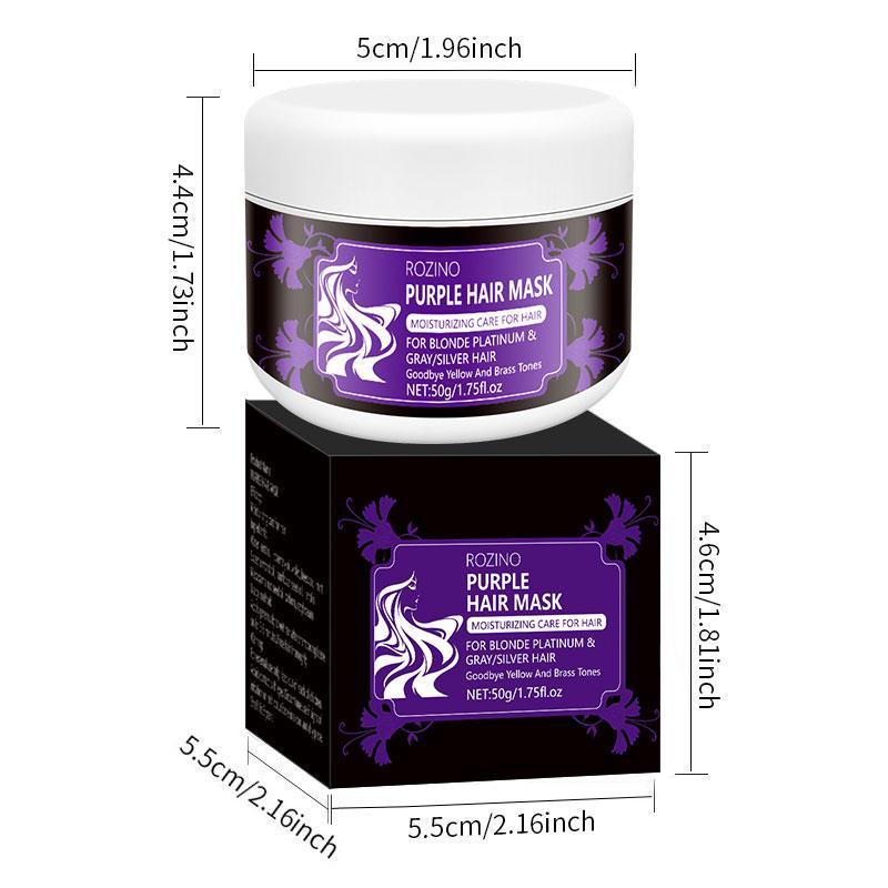 Purple Hair Mask, 1 Box Deep Moisturizing Hair Mask, Revitalizes Hair, Suitable for Damaged Hair