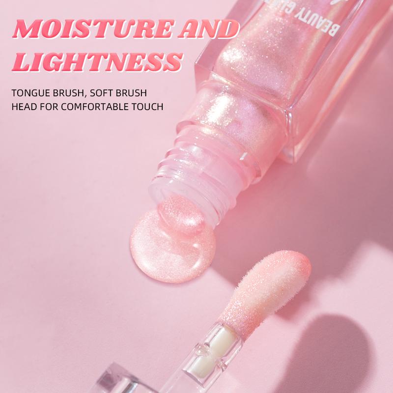 Beauty Glazed Color Changing Moisturizing Lip Glow Oil,Plumping Glimmer Big Brush Color Changing Lip Oil,Long Lasting Nourishing Lip Glow Oil Non sticky Fresh Texture Lip Gloss Lip Balm