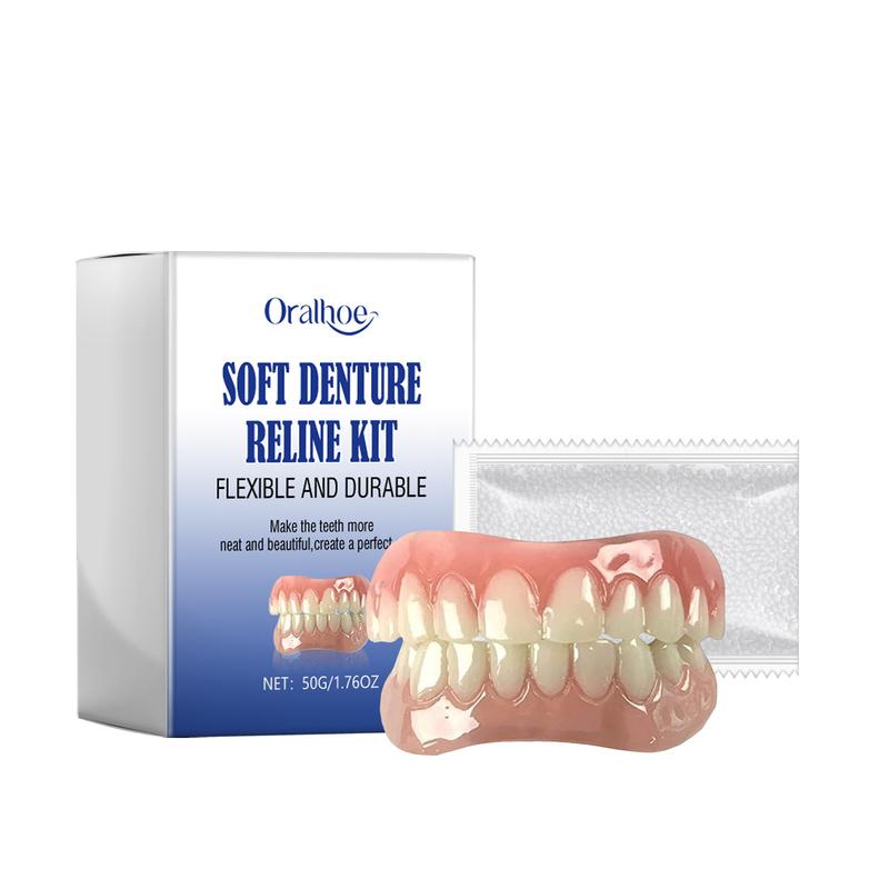 Upper and Lower Veneer Dentures Set with Teeth Glues Natural Fake Teeth Instant on Smile Comfort Fit for Women and Men Fix Your Smile at Home Within Minutes Oral Silicone Daily