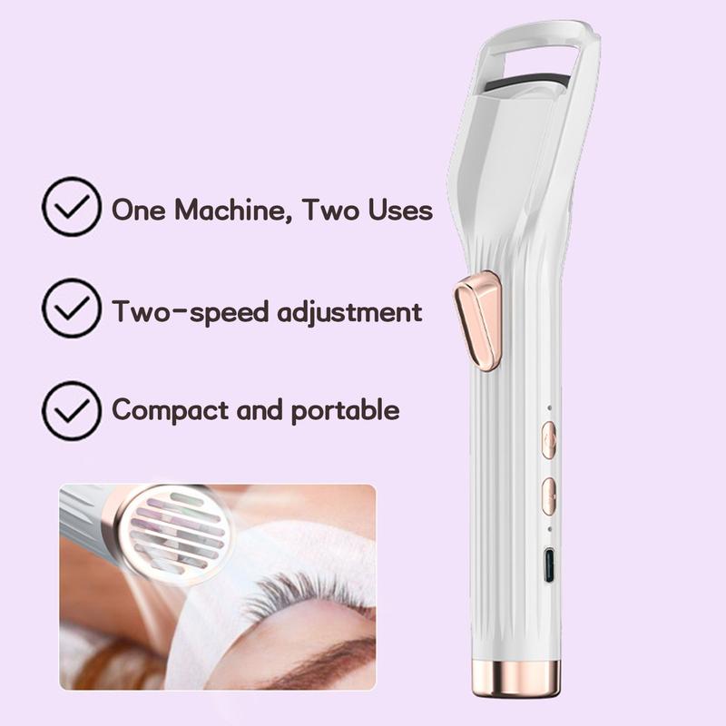 Heated Eyelash Curler - Fast Heat up in 8s - 24 Hours Long Lasting - Rechargeable Electric Eyelash Curler with Type-C, Innovative L Silicone, 2 Heat Modes, Anti-Burn Eyelid