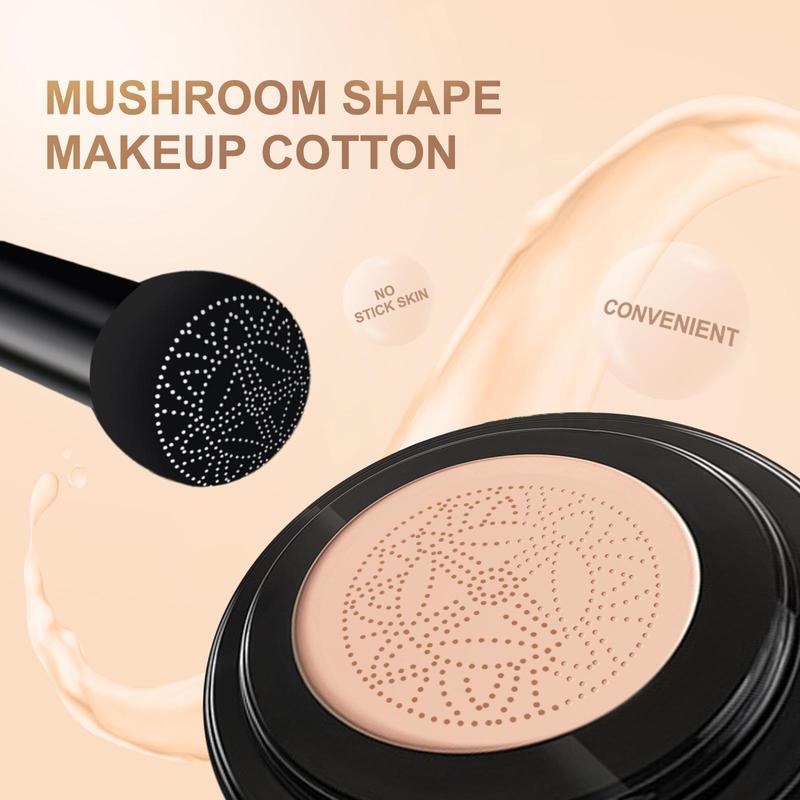 Mushroom Head Air Cushion BB Cream, 1 Box Moisturizing Concealer Foundation, Long Lasting Full Coverage Flawless Makeup Cream for Women & Girls