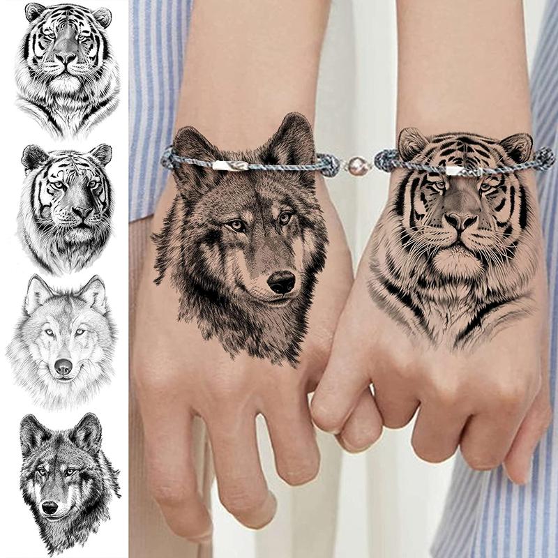 Animal & Figure Pattern Temporary Tattoo Sticker, 10pcs set Realistic Fake Tattoo Decals, Waterproof Body Art Stickers for Women Men