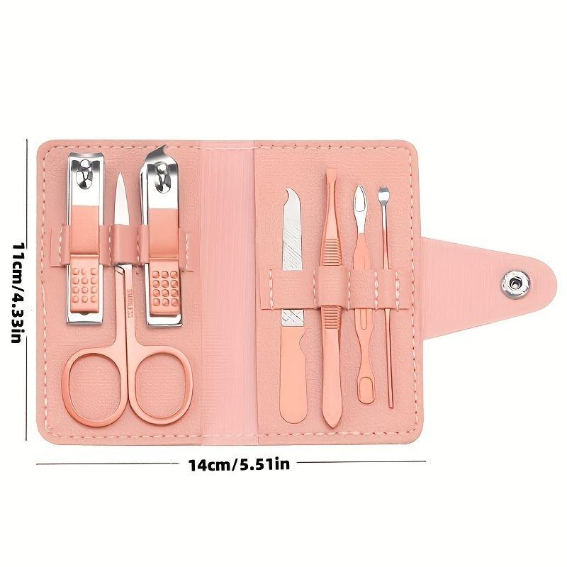 Professional Manicure & Pedicure Tool Set, 7 Counts set Portable Nail Clipper Set with Storage Case for Home & Travel