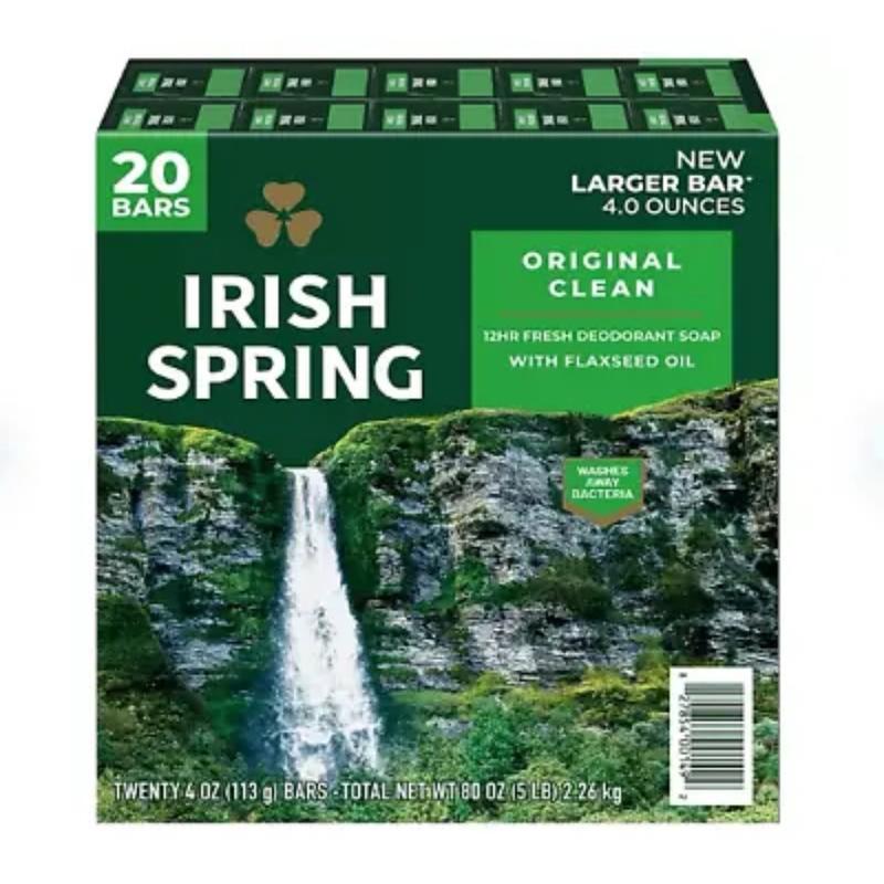 Irish Spring bar soap 4.5oz, 20 ct Cleanser