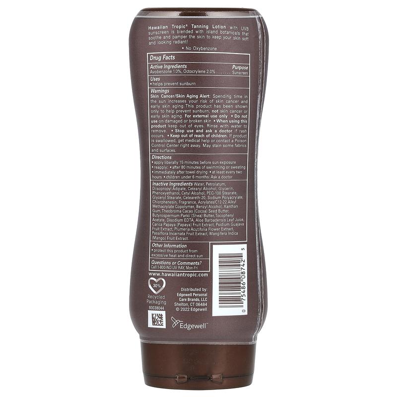 Hawaiian Tropic Island Tanning, Sunscreen Lotion, Cocoa Butter, SPF 4, 8 fl oz (236 ml)