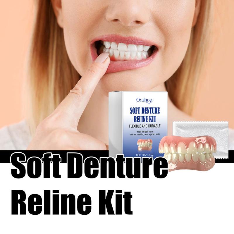 Upper and Lower Veneer Dentures Set with Teeth Glues Natural Fake Teeth Instant on Smile Comfort Fit for Women and Men Fix Your Smile at Home Within Minutes Oral Silicone Daily