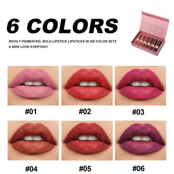 6Pcs Matte Liquid Lipstick Set - Non-Stick, Waterproof, Long-Lasting Shades - Durable Lipgloss Beauty Cosmetics Makeup Set - Perfect Gifts for Women and Girls Glossy Lip Care